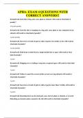 APHA- EXAM 4 QUESTIONS WITH CORRECT ANSWERS&excl;&excl;