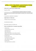 APHA- LIVE TRAINING QUESTIONS WITH CORRECT ANSWERS&excl;&excl;