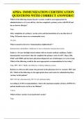 APHA- IMMUNIZATION CERTIFICATION QUESTIONS WITH CORRECT ANSWERS&excl;&excl;
