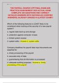 THE PAYROLL SOURCE CPP FINAL EXAM AND  PRACTICE EXAM NEWEST 2025 ACTUAL EXAM  COMPLETE 300 QUESTIONS AND CORRECT  DETAILED ANSWERS WITH RATIONALES &lpar;VERIFIED  ANSWERS&rpar; &vert;ALREADY GRADED A&plus;&vert;&vert;LATEST EXAM&excl;&excl;&excl;
