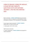 CHEM 219 ORGANIC CHEMISTRY MODULE 6 EXAM PORTAGE COMPLETE QUESTIONS WITH 100&percnt; DEFINED ANSWERS &vert; UPDATED AND VERIFIED 2025