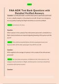 FAA ADX Test Bank Questions with  Detailed Verified Answers