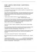 DVEP - DIGITAL VIDEO EXAM 1 QUESTIONS & ANSWERS