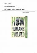 Test Bank for How Humans Evolved Tenth Edition by Robert Boyd&comma; All Chapters Included