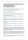 NAMS MENOPAUSE CERTIFICATION EXAM QUESTIONS & ANSWERS&lpar;RATED A&plus;&rpar;