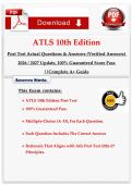 ATLS 10th Edition  Post Test Actual Questions & Answers &lpar;Verified Answers&rpar; 2026 &sol; 2027 Update&comma; 100&percnt; Guaranteed Score Pass &vert;&vert;Complete A&plus; Guide