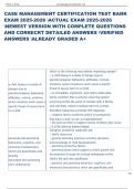 Exam &lpar;elaborations&rpar; CASE MANAGEMENT CERTIFICATION   