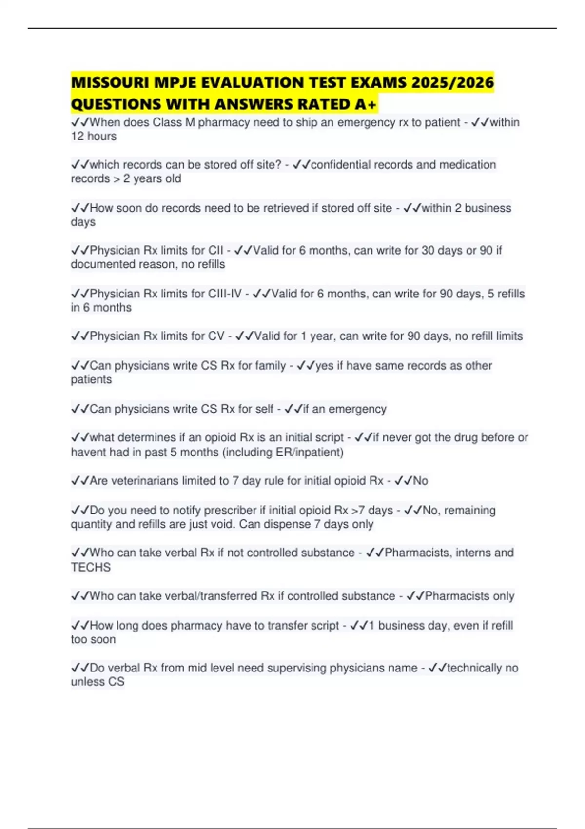 MISSOURI MPJE EVALUATION TEST EXAMS 2025/2026 QUESTIONS WITH ANSWERS