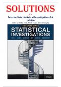 Intermediate Statistical Investigations 1st Edition - Solutions Manual by Nathan Tintle &vert; 9781119634522