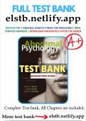 Test Bank for Abnormal Psychology 8th Edition by Barlow