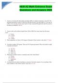 HESI A2 Math Entrance Exam Questions and Answers 2025