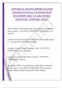 AYPO REAL ESTATE PROMULGATED CONTRACTS FINAL EXAM REVIEW QUESTIONS 2025 &vert;GUARANTEED ACCURATE ANSWERS &vert;PASS&excl;&excl;