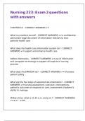 Nursing 223 Exam 2 questions with answers