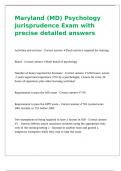 Maryland &lpar;MD&rpar; Psychology Jurisprudence Exams bundle