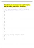 NIH Stroke Scale Test Group D Question and answers verified to pass 2025