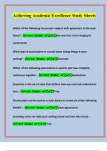 Achieving Academic Excellence Study Sheets