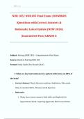  NUR 185&sol; NUR185 Final Exam &vert; HONDROS &vert;Questions with Correct Answers & Rationale&vert; Latest Update &lpar;NEW 2026&rpar; &vert;Guaranteed Pass&vert; GRADE A 