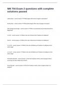 NM 704 Exam 2 questions with complete solutions passed