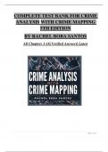 Test Bank for Crime Analysis with Crime Mapping 5th Edition by Rachel Boba Santos&vert;All Chapters 1-16&vert; Verified Answers&vert; Latest