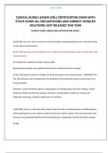 CLINICAL NURSE LEADER &lpar;CNL&rpar; CERTIFICATION EXAM WITH STUDY GUIDE ALL 500 QUESTIONS AND CORRECT DETAILED SOLUTIONS JUST RELEASED THIS YEAR