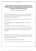 CLINICAL NURSE LEADER &lpar;CNL&rpar; CERTIFICATION EXAM WITH PRACTICE EXAM ALL 550 QUESTIONS AND CORRECT DETAILED SOLUTIONS JUST RELEASED THIS YEAR