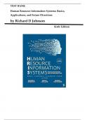 Test Bank for Human Resource Information Systems&colon; Basics&comma; Applications&comma; and Future Directions Sixth Edition by Richard D Johnson&comma; Chapter 1-19