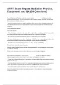 ARRT Score Report&colon; Radiation Physics&comma; Equipment&comma; and QA &lpar;20 Questions&rpar; And Correct Verified Answers Guaranteed Pass&period;