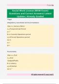 Social Work License &lpar;MSW Exam&rpar;  Questions and Correct Answers&sol; Latest  Update &sol; Already Graded