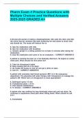 Pharm Exam 4 Practice Questions with Multiple Choices and Verified Answers 2025-2025 GRADED A&plus;