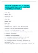 ORGANIC CHEMISTRY ACS FINAL EXAM QUESTIONS AND CORRECT ANSWERS&lbrack; GRADED A&rsqb;