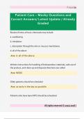 Patient Care &ndash; Mosby Questions and  Correct Answers&sol; Latest Update &sol; Already  Graded  