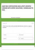 ASAP PACE CERTIFICATION 2025 LATEST UPDATED VERSION WITH EXPERT SOLUTIONS &vert; DOWNLOAD TO PASS