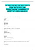 NC BLET CONTROLLED SUBSTANCES  EXAM QUESTIONS AND  CORRESPONDING ANSWERS WITH  SURETY OF 100&percnt; PASS MARK&period; 