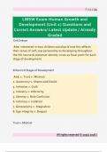 LMSW Exam-Human Growth and  Development &lpar;Unit 1&rpar; Questions and  Correct Answers&sol; Latest Update &sol; Already  Graded