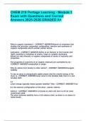 CHEM 219 Portage Learning - Module 1 Exam with Questions and Correct Answers 2025-2026 GRADED  A&plus;