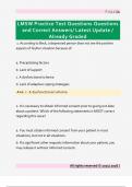 LMSW Practice Test Questions Questions  and Correct Answers&sol; Latest Update &sol;  Already Graded