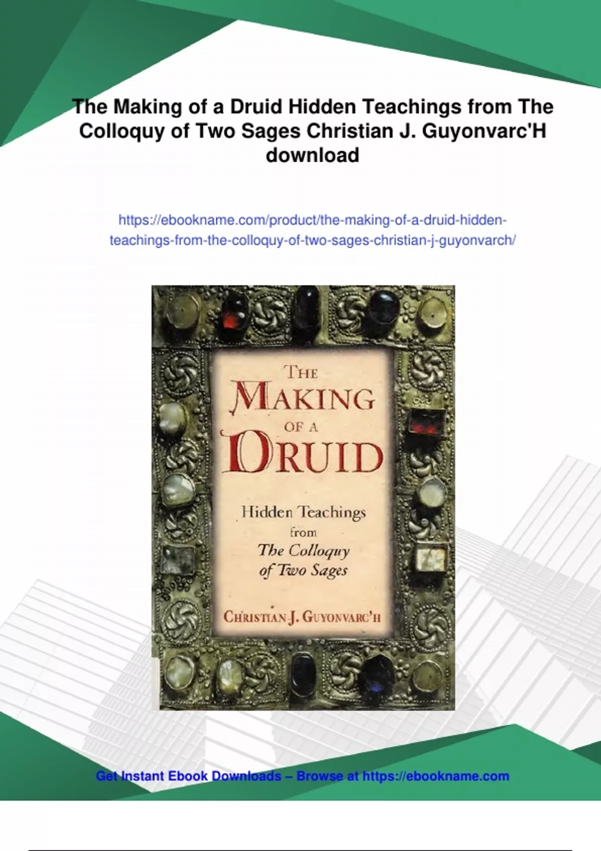 Summary The Making of a Druid Hidden Teachings from The Colloquy of Two ...