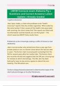 LMSW licensure exam Alabama Pg 1  Questions and Correct Answers&sol; Latest  Update &sol; Already Graded