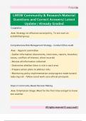 LMSW Community & Research Material  Questions and Correct Answers&sol; Latest  Update &sol; Already Graded 