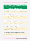 LMSW ASWB MASTERS EXAM PREP 2025  Questions and Correct Answers&sol; Latest  Update &sol; Already Graded