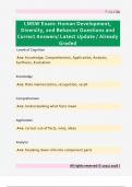 LMSW Exam&colon; Human Development&comma;  Diversity&comma; and Behavior Questions and  Correct Answers&sol; Latest Update &sol; Already  Graded