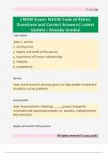 LMSW Exam&colon; NASW Code of Ethics  Questions and Correct Answers&sol; Latest  Update &sol; Already Graded