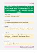 LMSW Exam&colon; Systems and Ecological  Perspectives and Theories Questions and  Correct Answers&sol; Latest Update &sol; Already  Graded