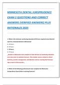 MINNESOTA DENTAL JURISPRUDENCE  EXAM 2 QUESTIONS AND CORRECT  ANSWERS &lpar;VERIFIED ANSWERS&rpar; PLUS  RATIONALES 2025