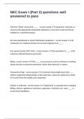 NEC Exam I &lpar;Part 2&rpar; questions well answered to pass