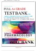 FULL A&plus; GRADE TEST BANK FOR LEHNE&rsquo;S PHARMACOLOGY IN NURSING CARE&comma; 11TH EDITION By Jacqueline Burchum&comma;& Laura Rosenthal &vert;All Chapters 1-112&semi; A Complete Guide&comma; Newest Version 2025