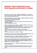 NUR2020 - FINAL EXAM &lpar;2025&rpar; Actual Exam Questions and Answers A&plus; Graded