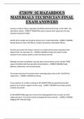 47203W&lowbar;02 HAZARDOUS  MATERIALS TECHNICIAN FINAL  EXAM ANSWERS  