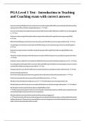 PGA Level 1 Test - Introduction to Teaching and Coaching exam with correct answers