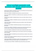 critical care&sol;flight paramedic exam questions with already solved correctly answers
